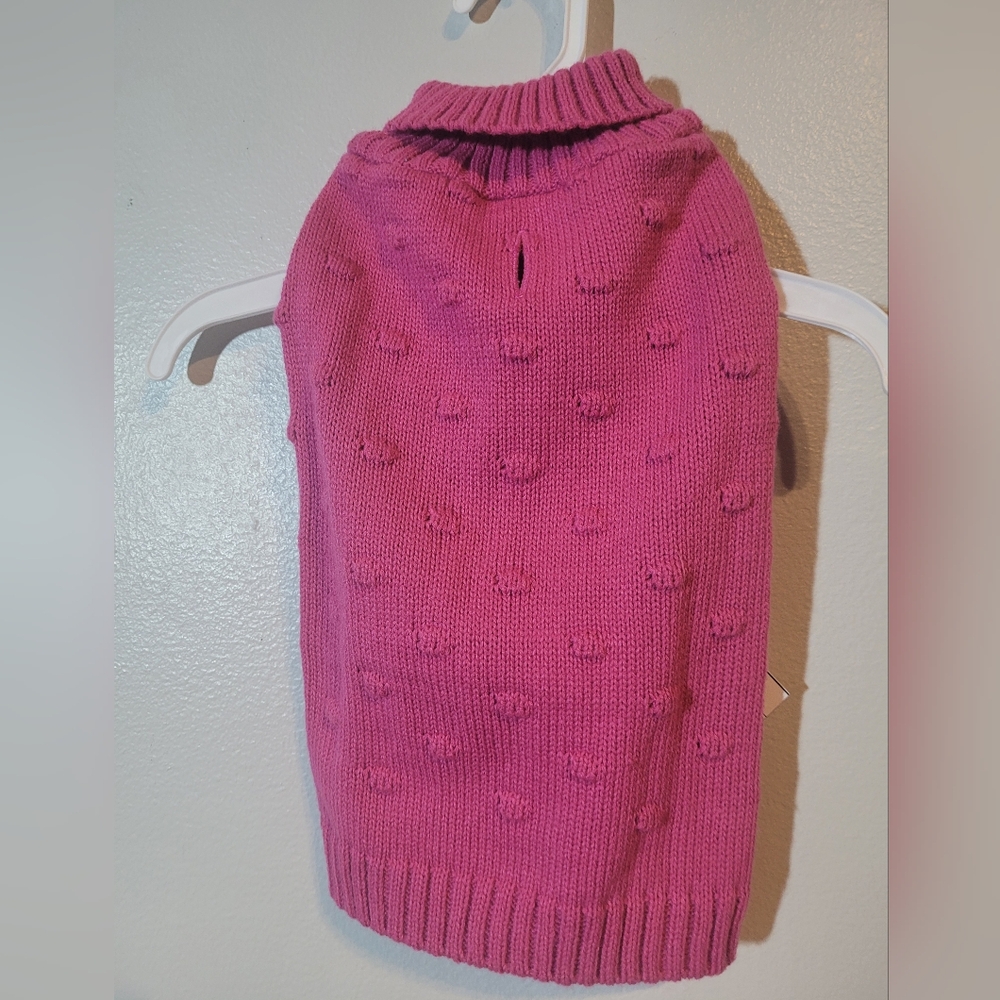 Fuchsia Pink knitted sweater for small dogs